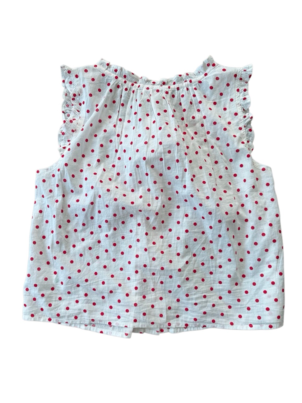 Gap Relaxed Sleeveless Tie-Neck Top Tank Red White Polka Dot Small Nwt — image 3 of 6